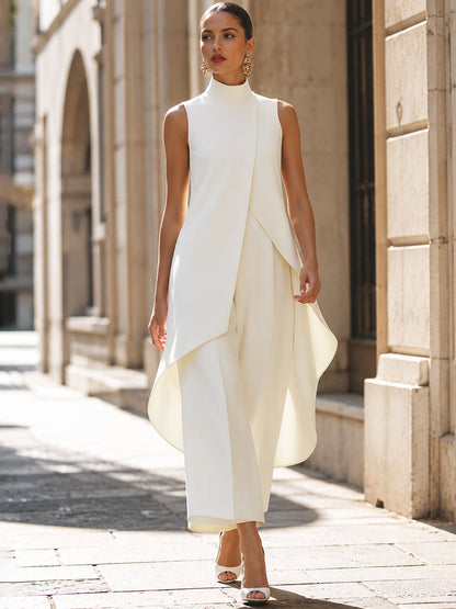 Avelisse | Asymmetrischer Damenanzug mit weitem Hosenbein 2