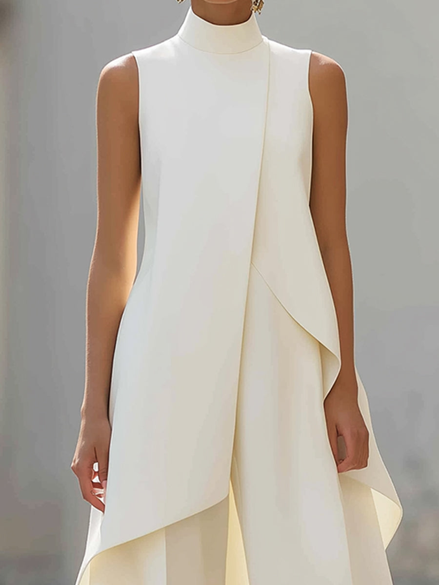 Avelisse | Asymmetrischer Damenanzug mit weitem Hosenbein 4