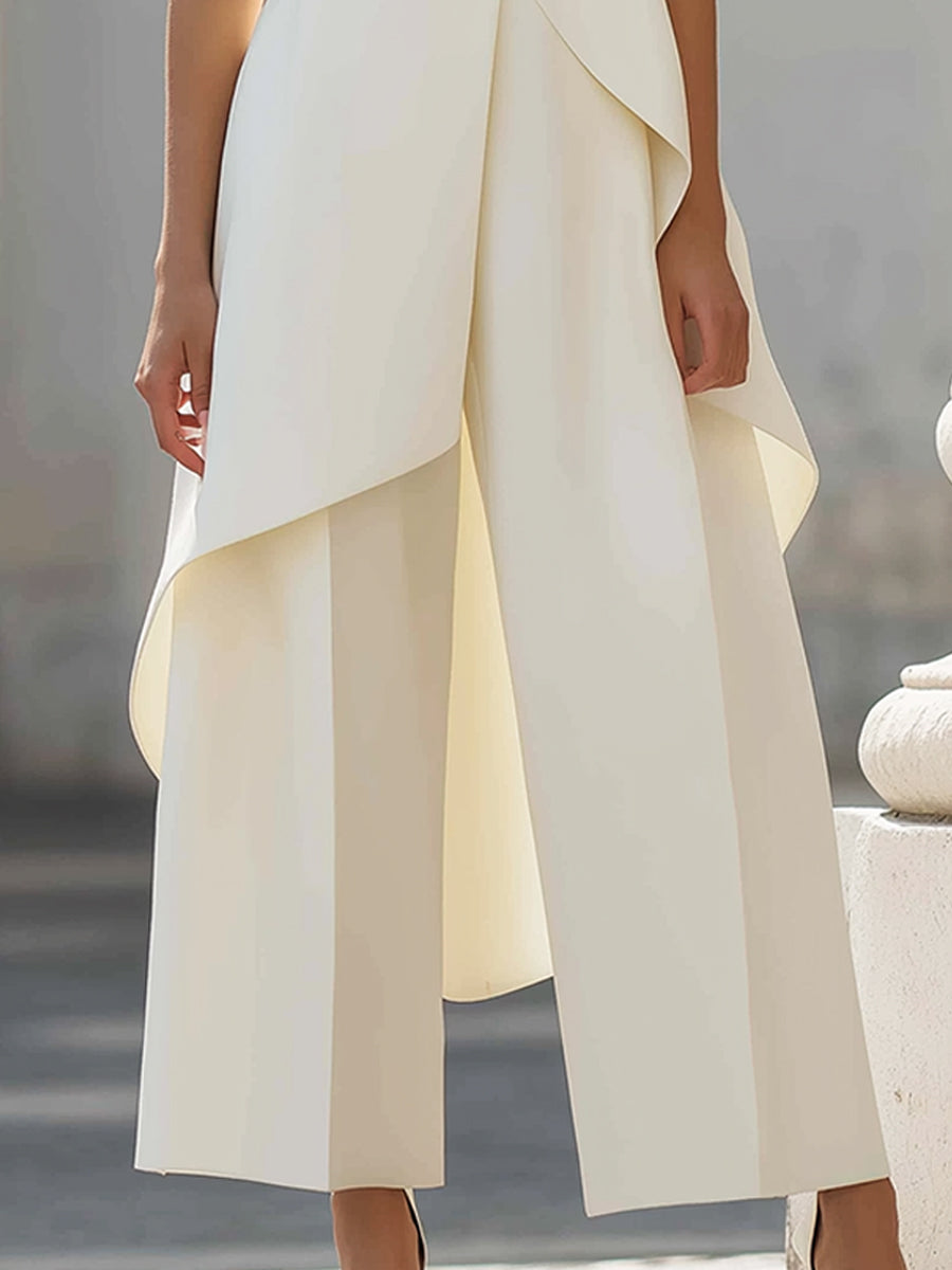 Avelisse | Asymmetrischer Damenanzug mit weitem Hosenbein 5