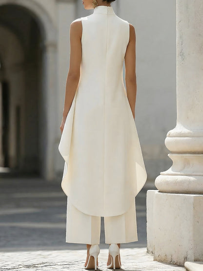 Avelisse | Asymmetrischer Damenanzug mit weitem Hosenbein 6