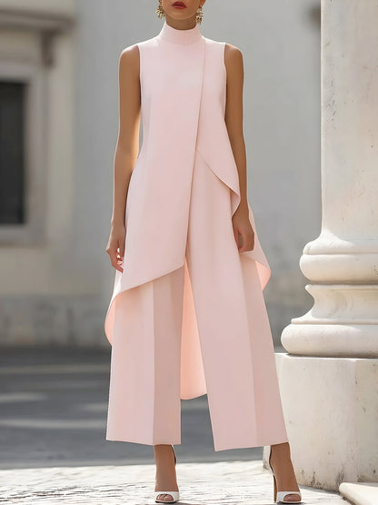 Avelisse | Asymmetrischer Damenanzug mit weitem Hosenbein 8