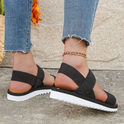 Bequeme Flache Sandalen Schwarz | Sandalen Damen 2
