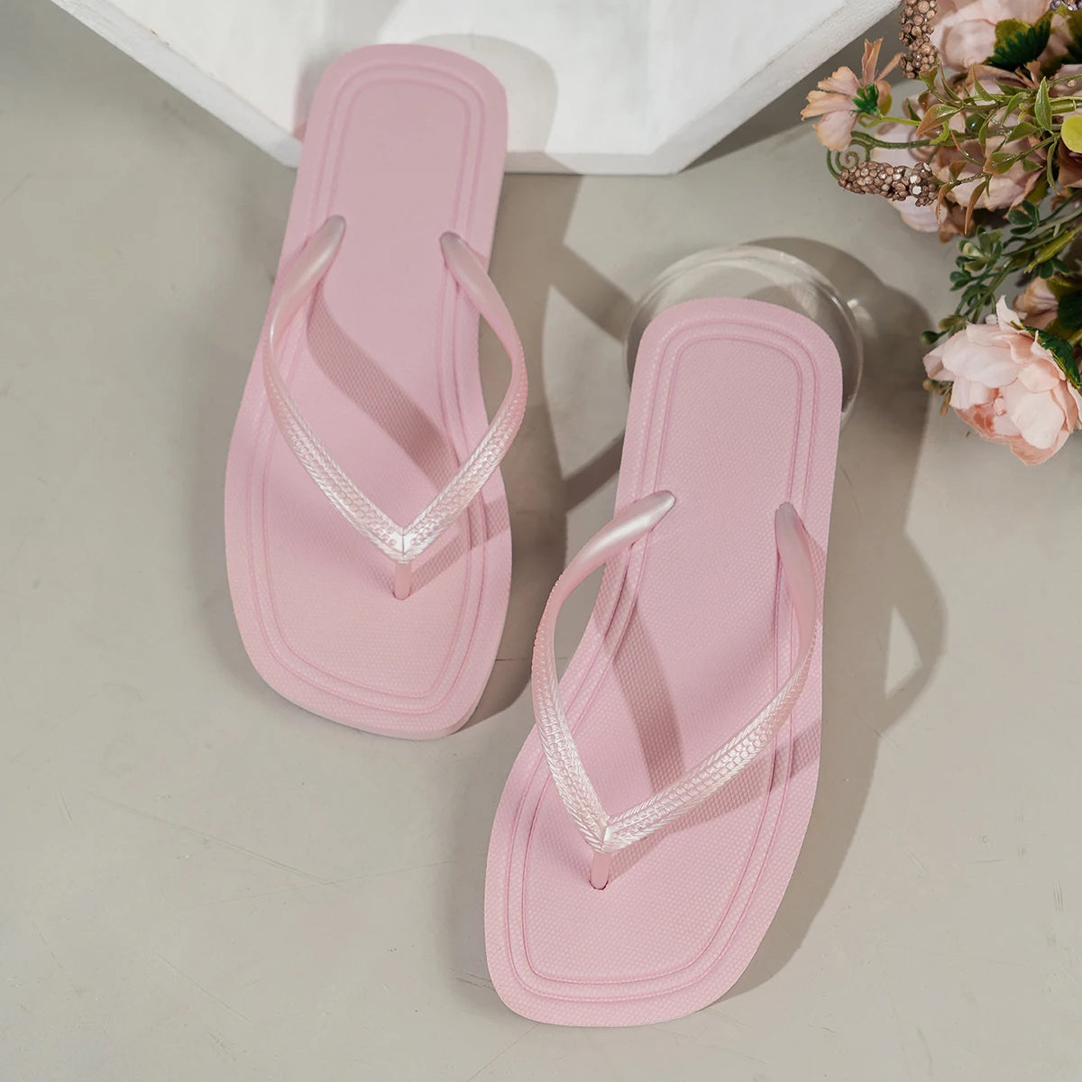Bequeme Flip Flops Damen | Flache EVA-Sandalen für Sommer 7
