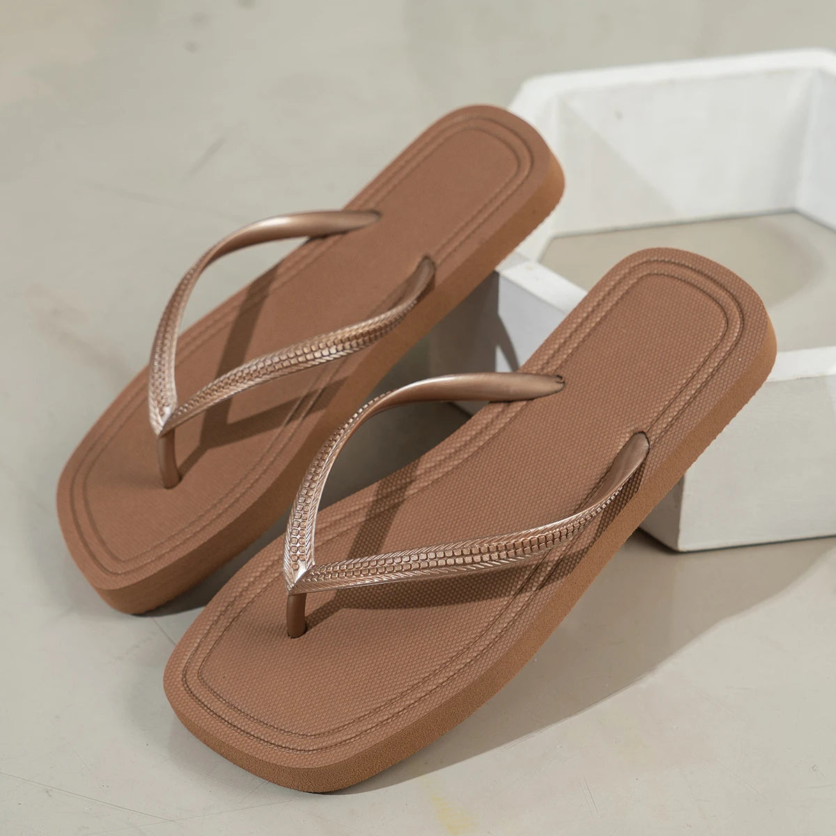 Bequeme Flip Flops Damen | Flache EVA-Sandalen für Sommer 8