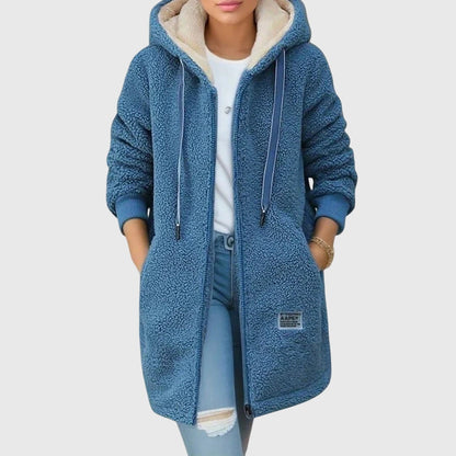 Birgitta | Damenjacke Fleece mit Kapuze und Reißverschluss 0