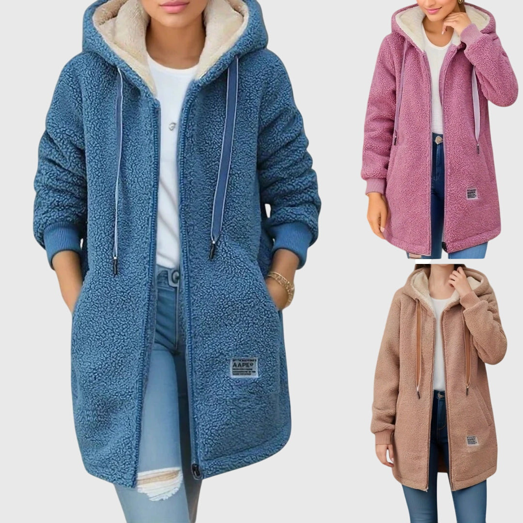 Birgitta | Damenjacke Fleece mit Kapuze und Reißverschluss 1