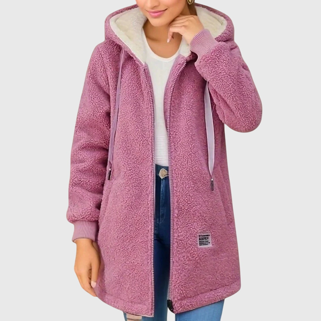 Birgitta | Damenjacke Fleece mit Kapuze und Reißverschluss 2