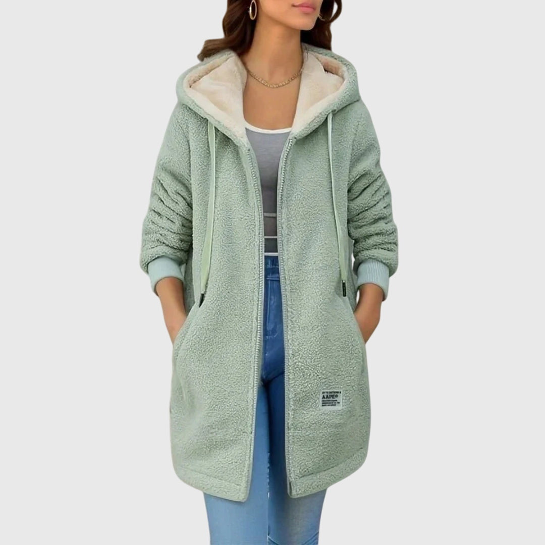 Birgitta | Damenjacke Fleece mit Kapuze und Reißverschluss 4