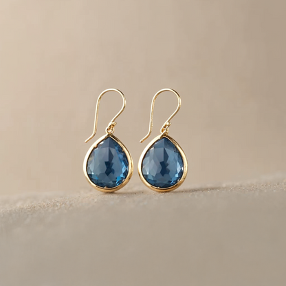 Blaue Kristall Tropfenohrringe | Elegante Damenohrringe 0