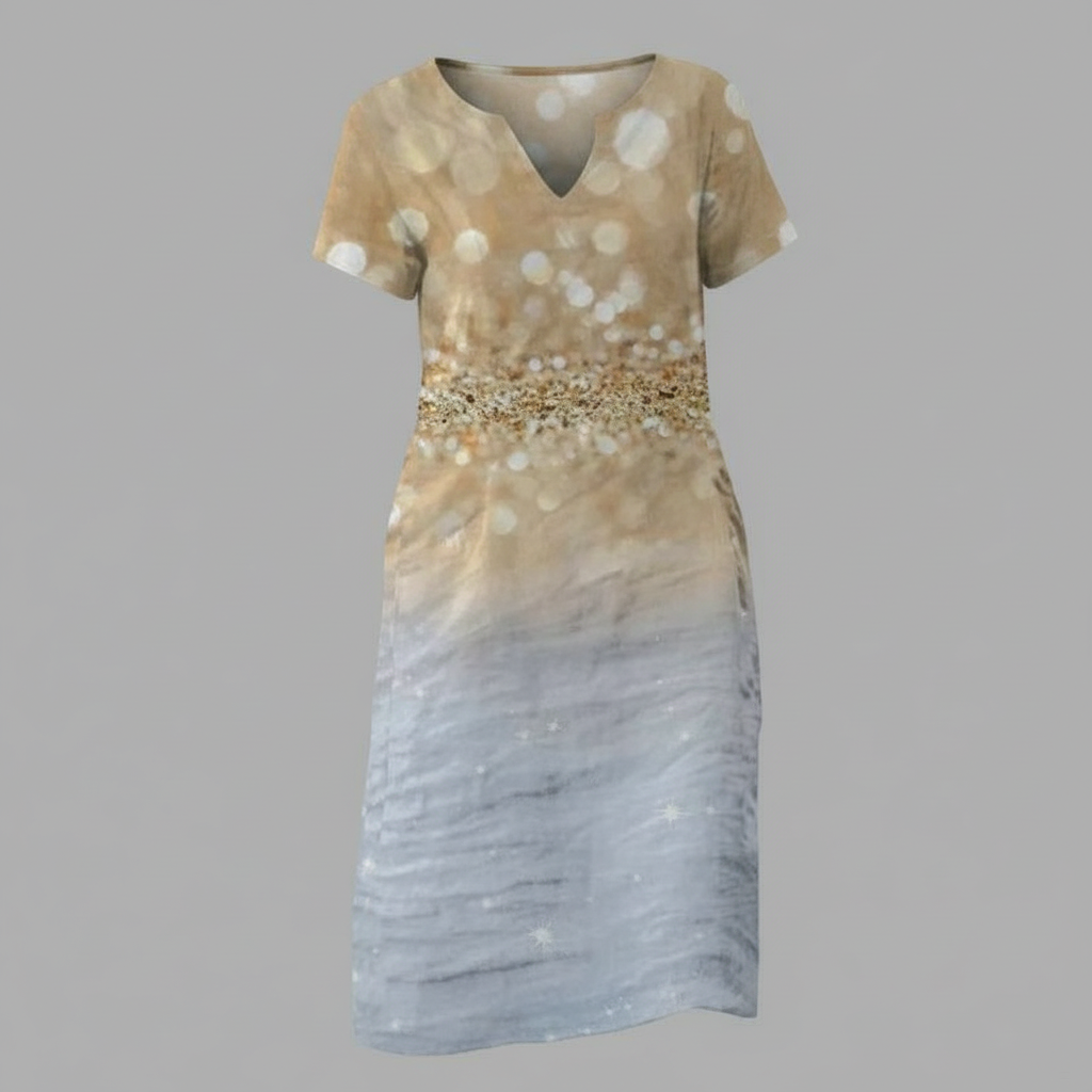 Blumenmuster Kleid | Damen Sommerkleid Kurzarm