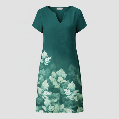Blumenmuster Kleid | Damen Sommerkleid Kurzarm