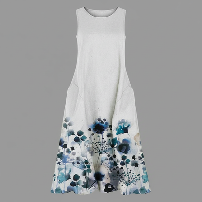 Blumenmuster Midi Kleid für Damen | Sommermode