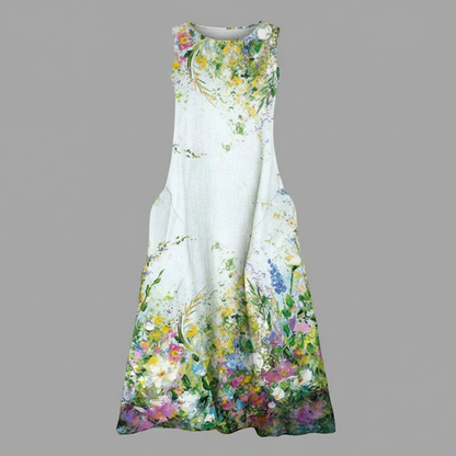 Blumenmuster Midi Kleid für Damen | Sommermode