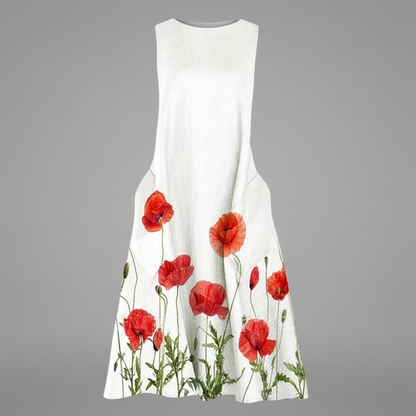 Blumenmuster Midi Kleid für Damen | Sommermode