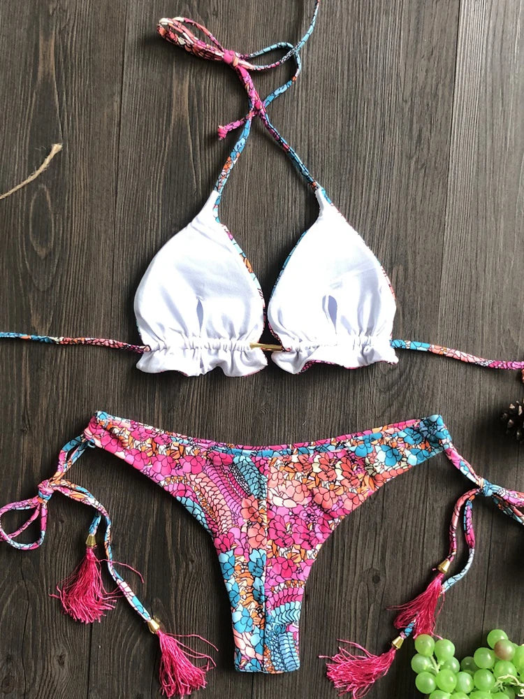 Blumenmuster | Damen Bikini Set 1