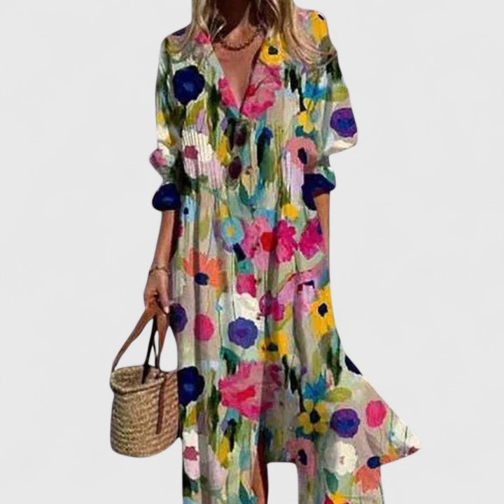 Buntes Boho Kleid Damen | Elegantes Sommerkleid 2