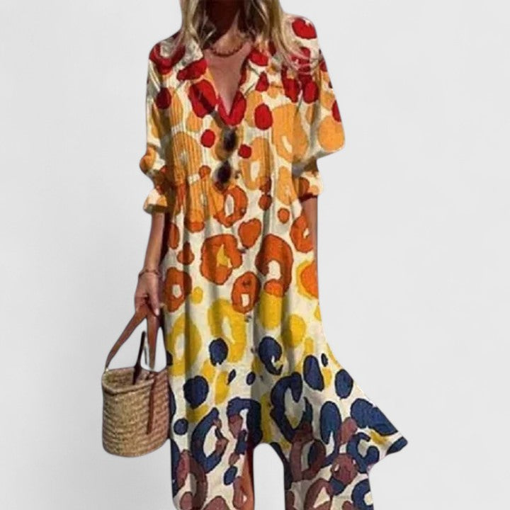 Buntes Boho Kleid Damen | Elegantes Sommerkleid 3