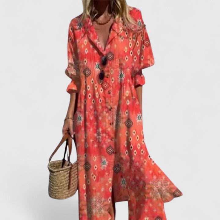 Buntes Boho Kleid Damen | Elegantes Sommerkleid 5