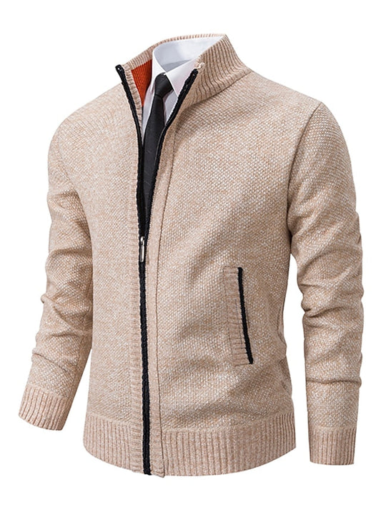 Cardigan Herren Zip-up | Warme Strickjacke mit Reißverschluss 0