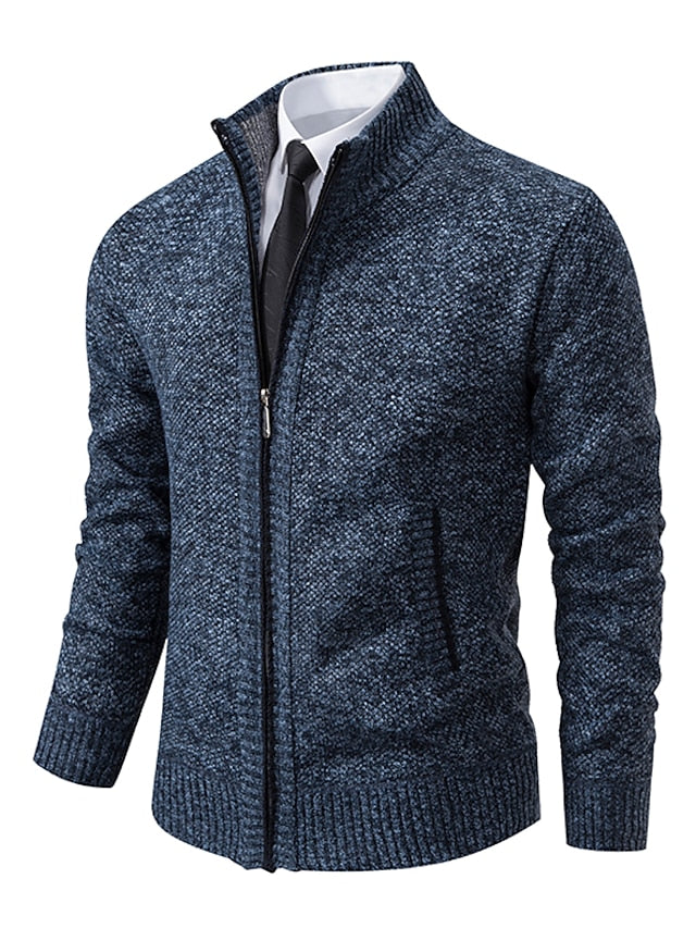Cardigan Herren Zip-up | Warme Strickjacke mit Reißverschluss 3
