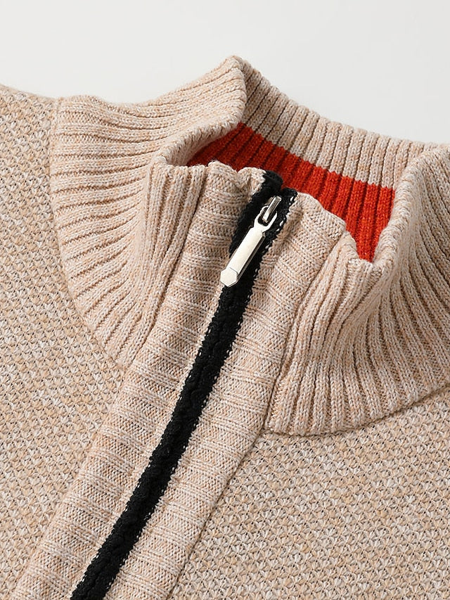 Cardigan Herren Zip-up | Warme Strickjacke mit Reißverschluss 8