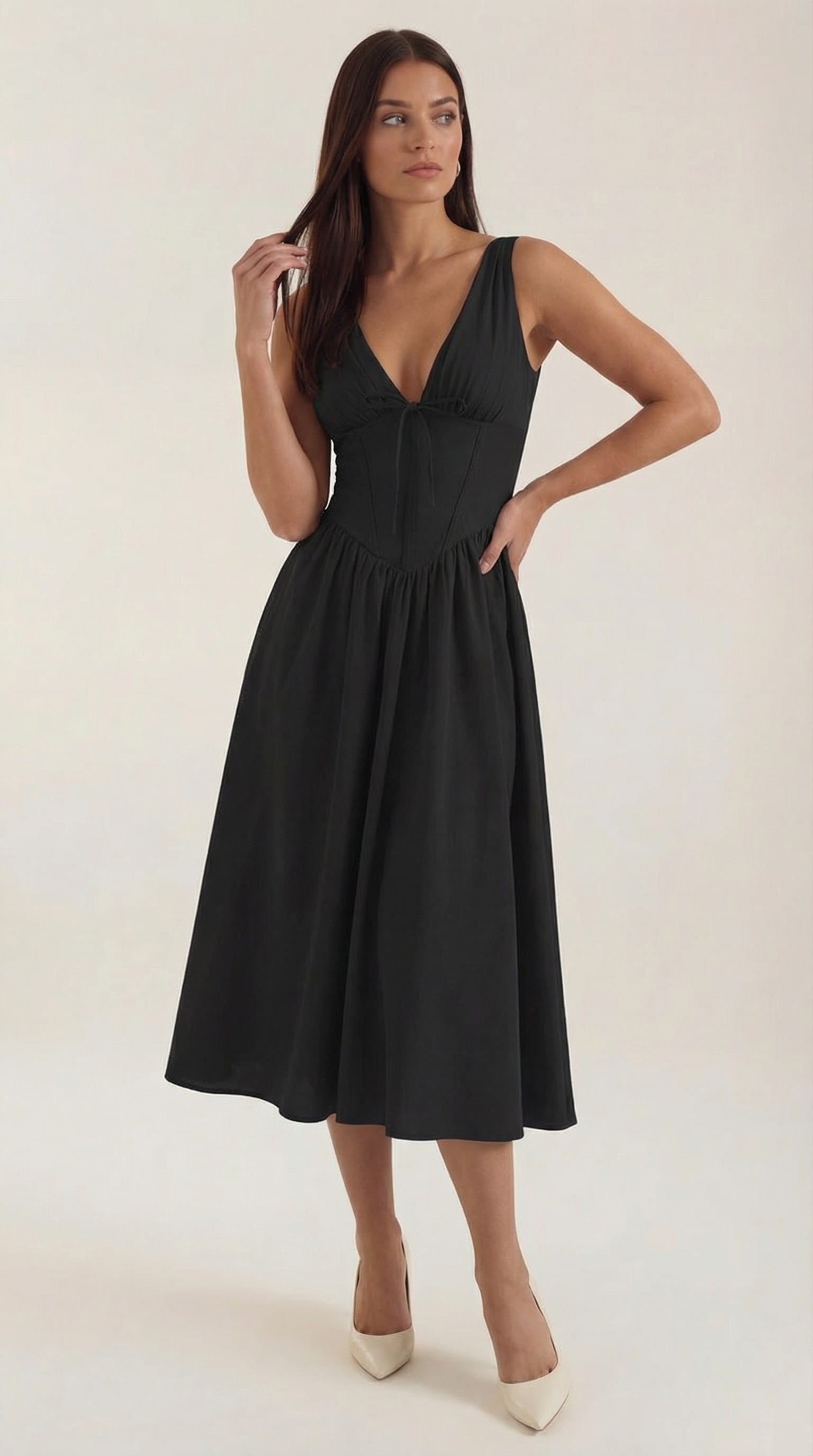 Cassiopeia Midi-Eintauchkleid | Elegantes Sommerkleid 0