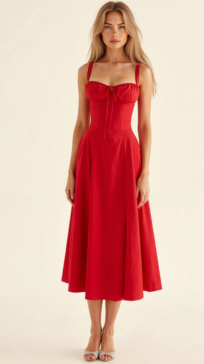 Cerene | Geblümtes Midikleid mit Korsett-Mieder für Damen 11