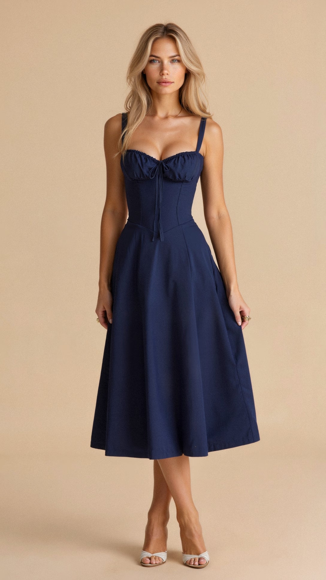 Cerene | Geblümtes Midikleid mit Korsett-Mieder für Damen 9