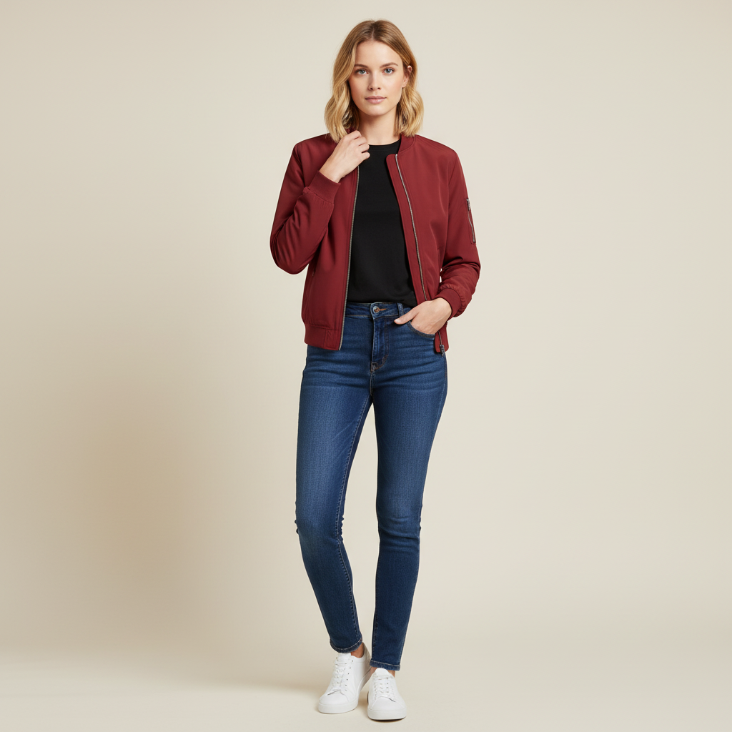 Damen Bomberjacke Kurz | Sportliche Jacke für Alltag