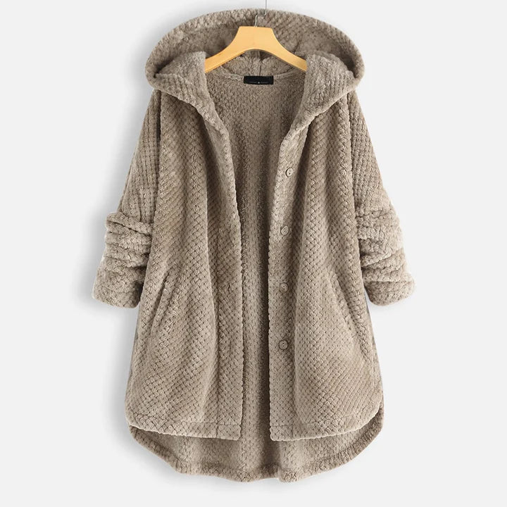 Damen Fleecejacke Lang Warm Herbst Winter 3