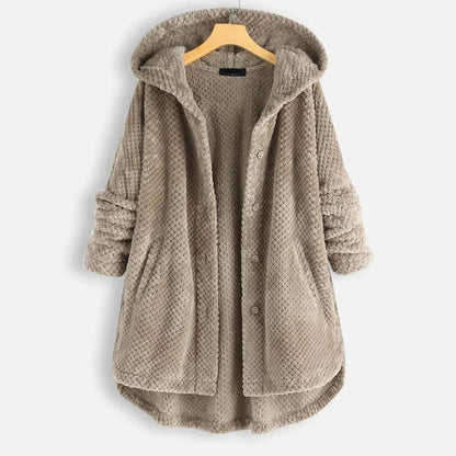 Damen Fleecejacke Lang Warm Herbst Winter 3