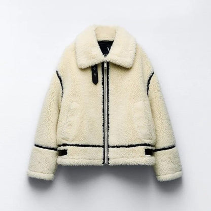 Damen Fleecejacke Teddy-Mantel Lang Warm 0
