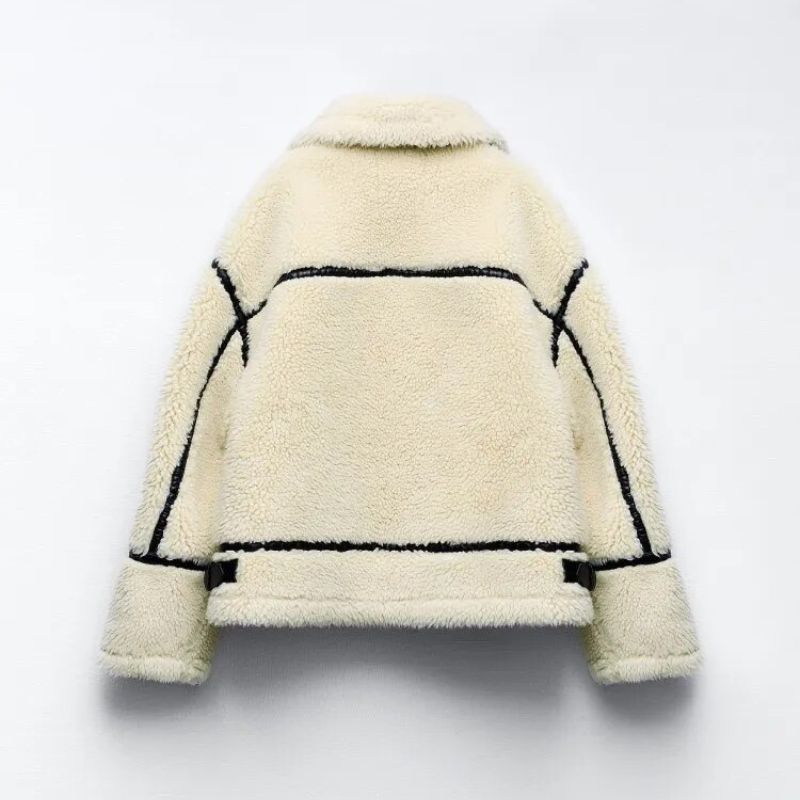 Damen Fleecejacke Teddy-Mantel Lang Warm 1