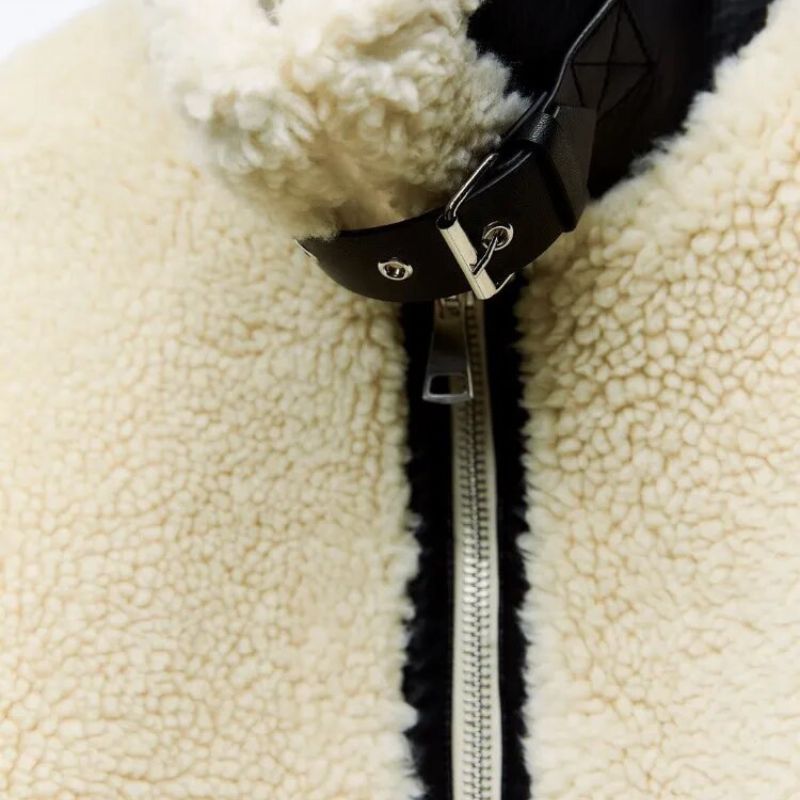 Damen Fleecejacke Teddy-Mantel Lang Warm 2