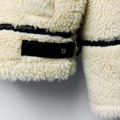 Damen Fleecejacke Teddy-Mantel Lang Warm 3