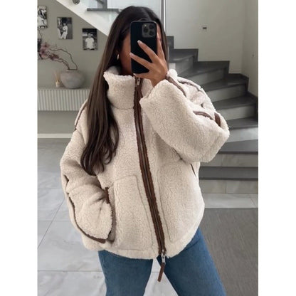 Damen Fleecejacke mit Reißverschluss und Taschen 0