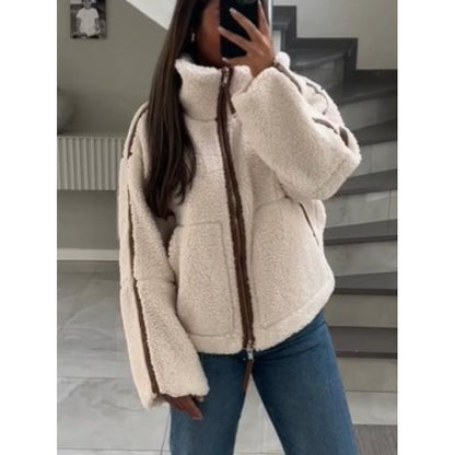 Damen Fleecejacke mit Reißverschluss und Taschen 1