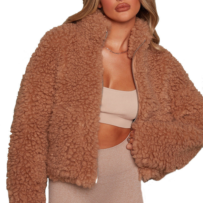 Damen Fluffy Fleecejacke | Warme Freizeitjacke mit Reißverschluss 3