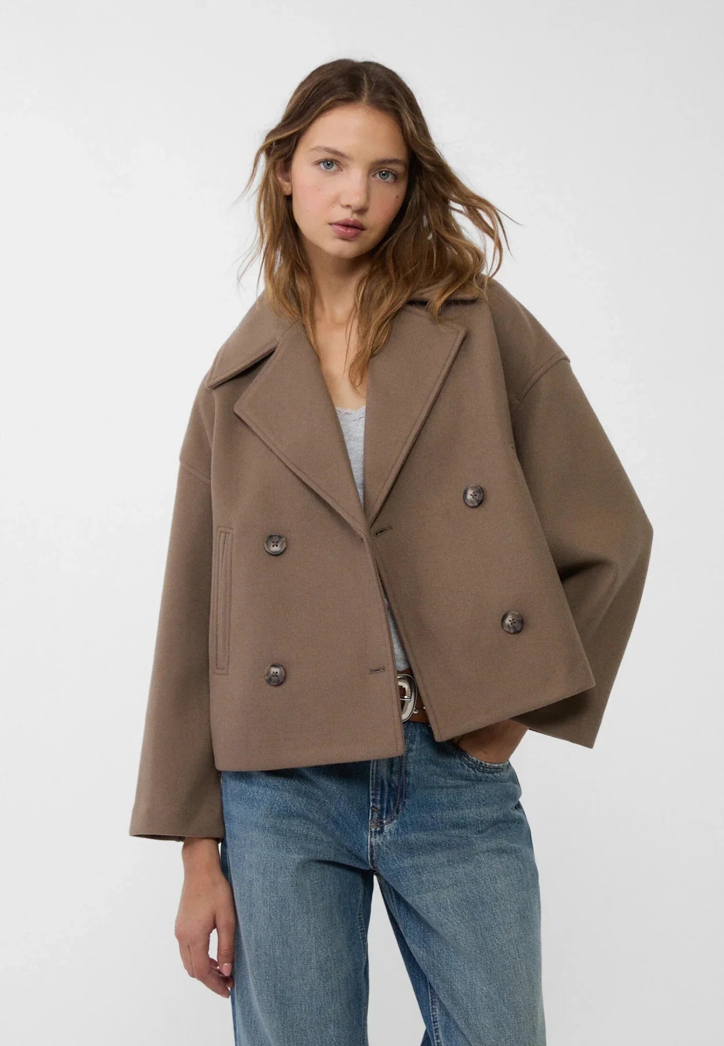 Damen Jacke Kurzschnitt | Zweireihige Modejacke 3