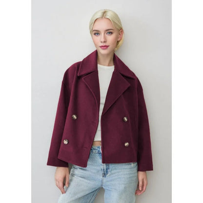 Damen Jacke Kurzschnitt | Zweireihige Modejacke 4