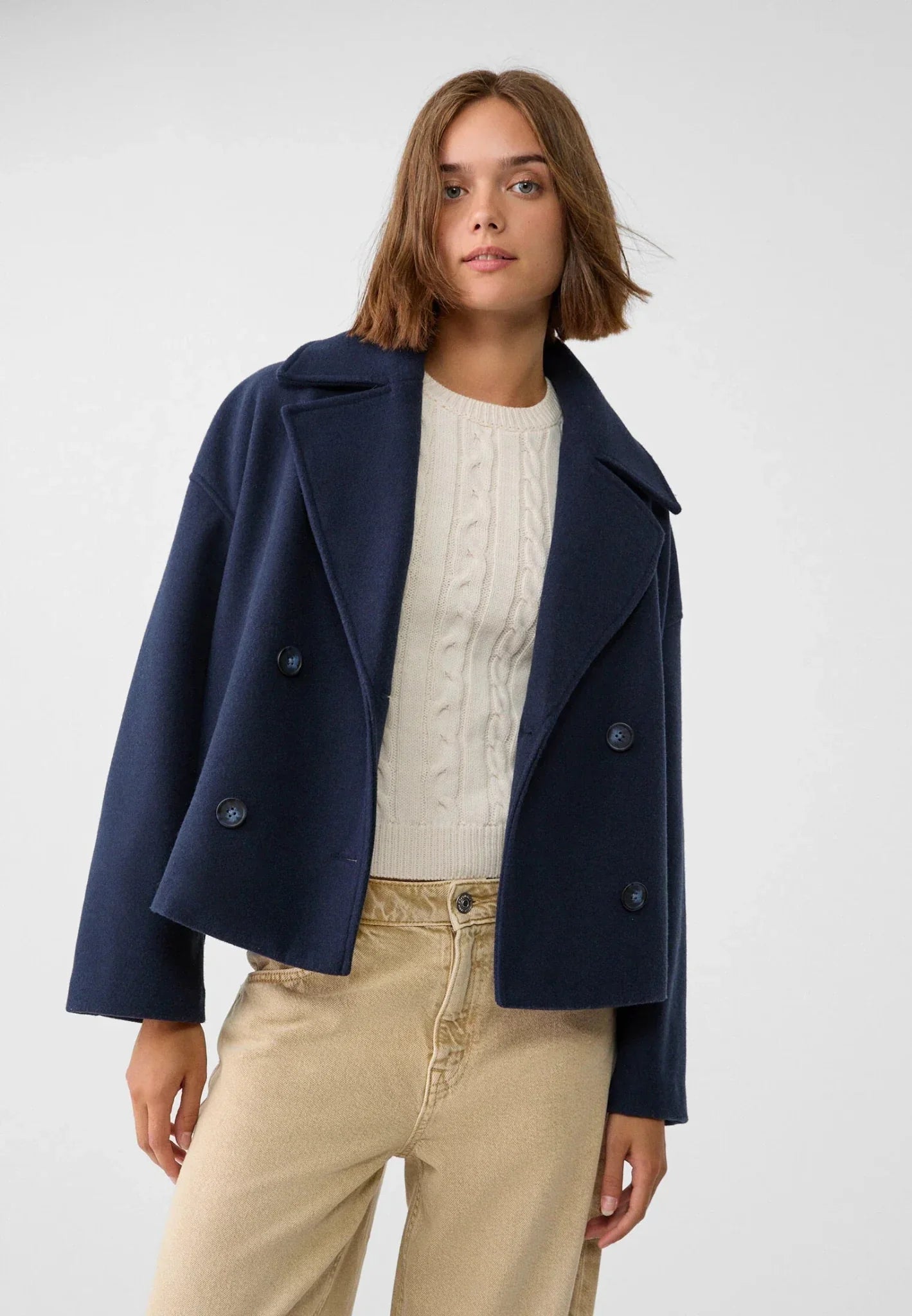 Damen Jacke Kurzschnitt | Zweireihige Modejacke 5