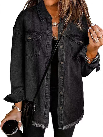 Damen Jeansjacke Klassischer Schnitt | Jeansjacke Damen 0