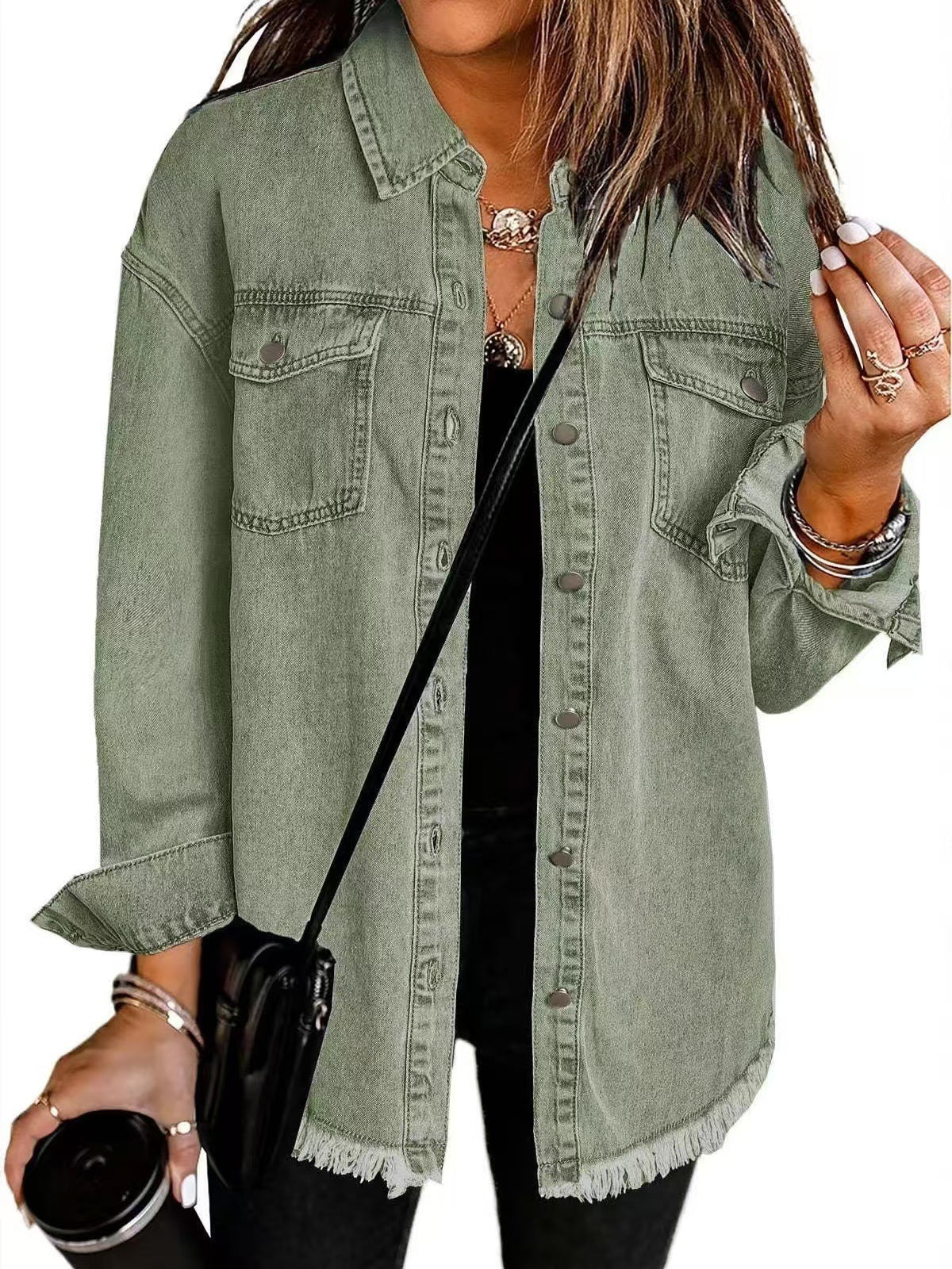 Damen Jeansjacke Klassischer Schnitt | Jeansjacke Damen 4