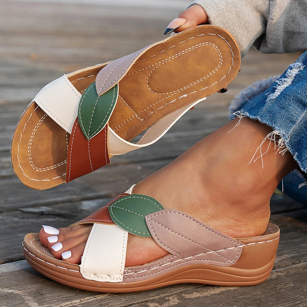 Damen Keilsandalen | Atmungsaktive Slip-On-Schuhe 0