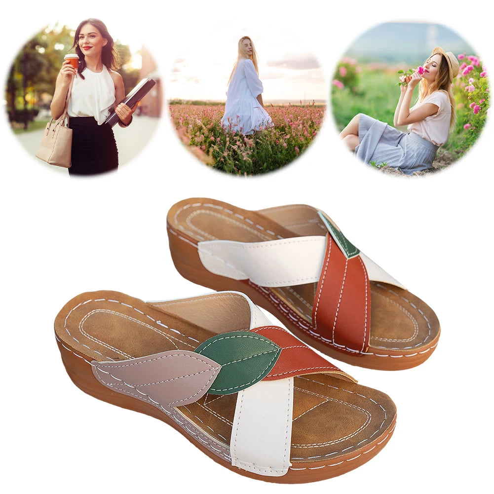 Damen Keilsandalen | Atmungsaktive Slip-On-Schuhe 1