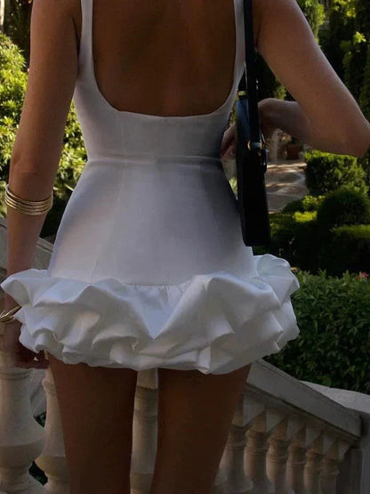 Damen Kurzkleid mit Rüschen und rückenfrei | Sommerkleid 3