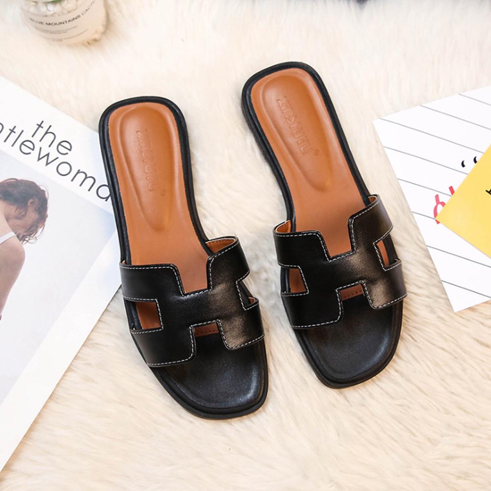 Damen Ledersandalen Soleil | Flache Sandalen mit H-Riemen 1