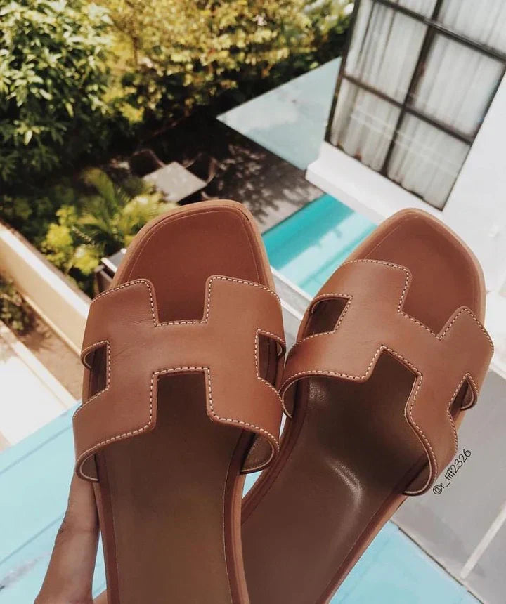 Damen Ledersandalen Soleil | Flache Sandalen mit H-Riemen 3