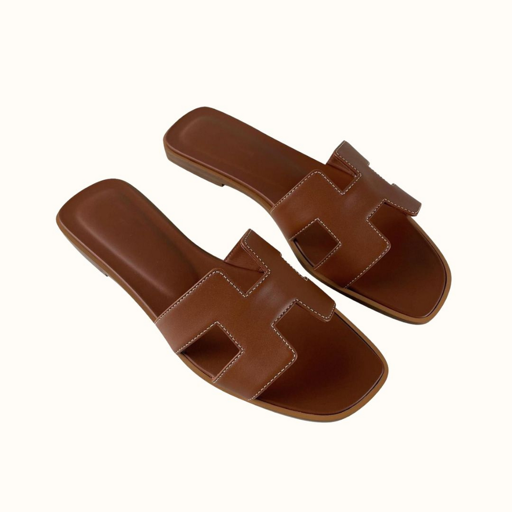 Damen Ledersandalen Soleil | Flache Sandalen mit H-Riemen 4