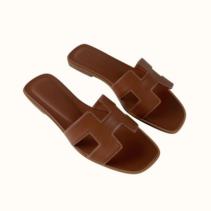 Damen Ledersandalen Soleil | Flache Sandalen mit H-Riemen 4